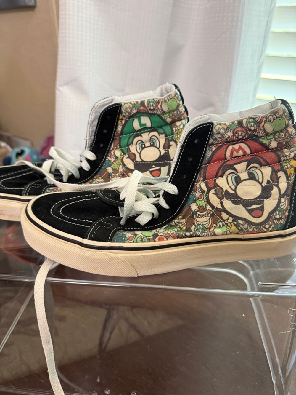 Vans Super Mario High-Top Canvas Sneakers in Black with Multicolor Graphic